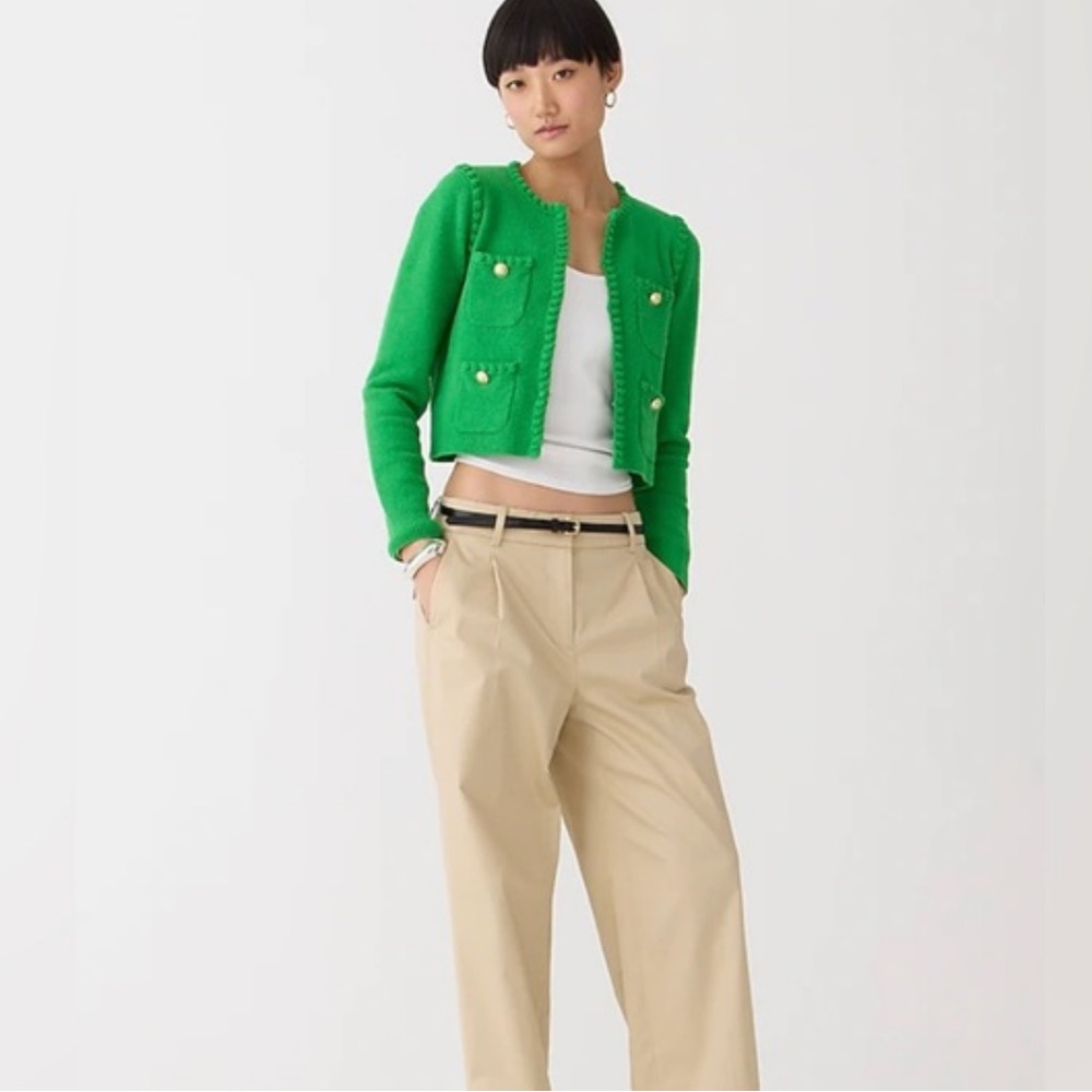 Kelly Green J. Crew Odette Sweater Lady Jacket